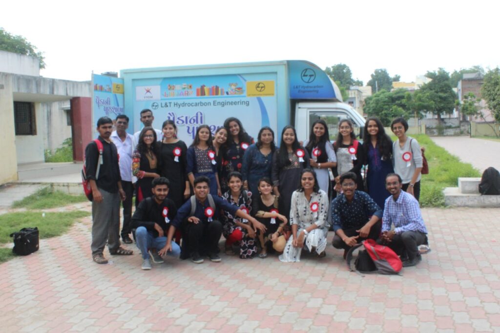 Volunteers involved in school on wheel project for NPSS school students of Vadodara